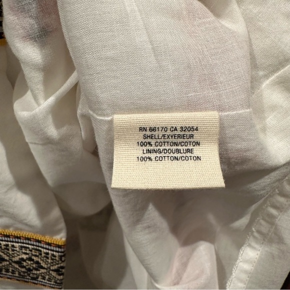 Anthropologie Floreat Strapless White Dress with Black and Gold Accents - Picture 7 of 8